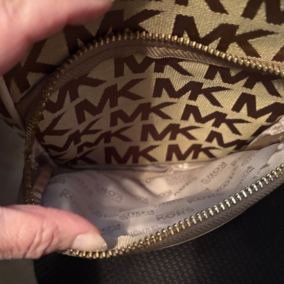 Michael Kors Beige and Brown Logo Crossbody - Picture 5 of 6